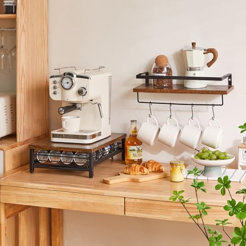 Coffee Pod Drawer Holder for Nespresso Vertuo Pods (40 Pods Nespresso / Rustic Brown)