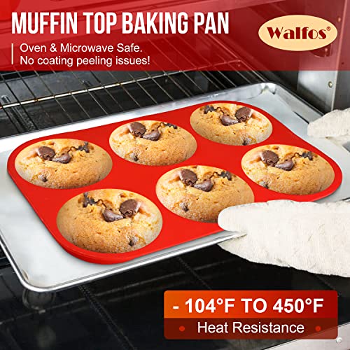Silicone Muffin Top Pans for Baking 4inch Jumbo Size (Muffin Top Pan / 2 Pcs: 6 Cups, Jumbo)