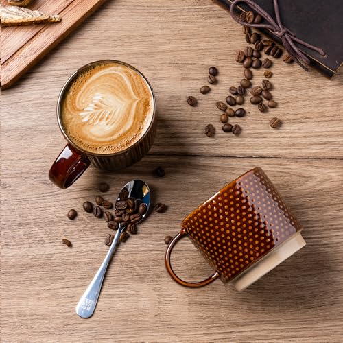 15 OZ Stackable Coffee Mugs Set of 4 (Caramel / 15 Ounces)