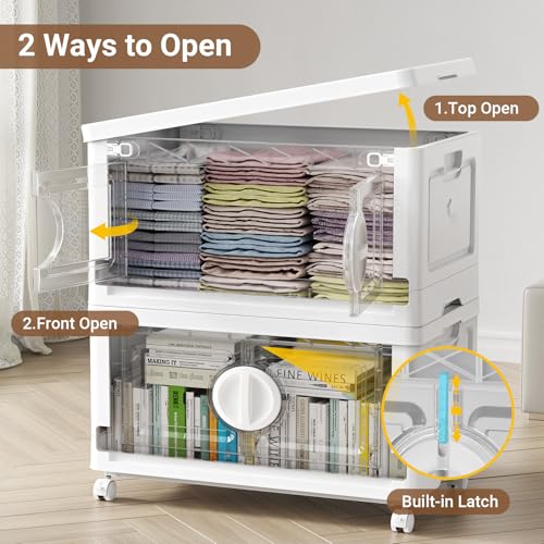 360Qt Lockable Stackable Storage Bins with Lids (White / 120QT-3Pack)