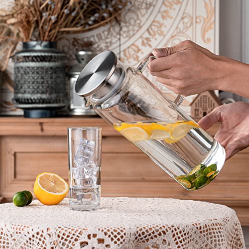 Set of 2 Glass Pitcher with Lid (1800ml)