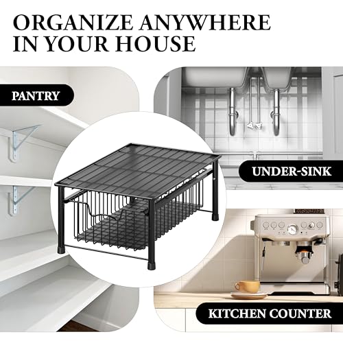 Stackable Basket Drawer (1-tier / Black)