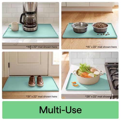 Waterproof Silicone Under Sink Mat (Mint / 31"w X 22"l)