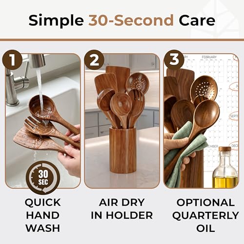 Wooden Utensil Set (8 Pcs Extended)