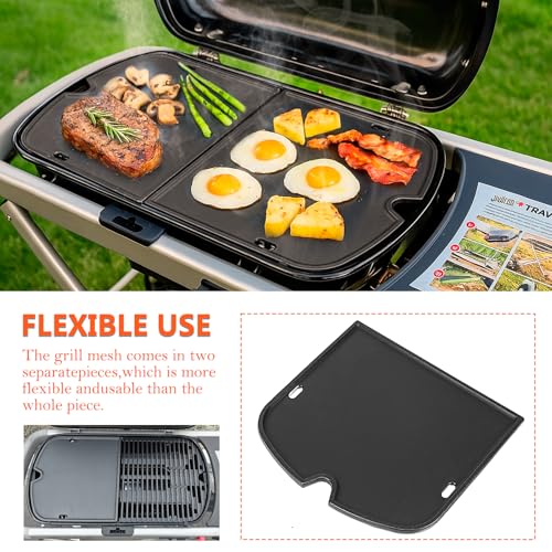 7034 Cast Iron Griddle for Weber Traveler 9010001 Gas Grill (13.6" x 12.4" x 0.6")