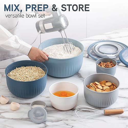 Prep Bowls with Lids (Blue/Grey / 12 Piece Set - Deep Bowls)