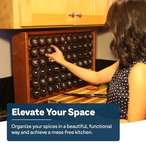 Spice Rack Organizer (60 Jar / Cherry Stain)