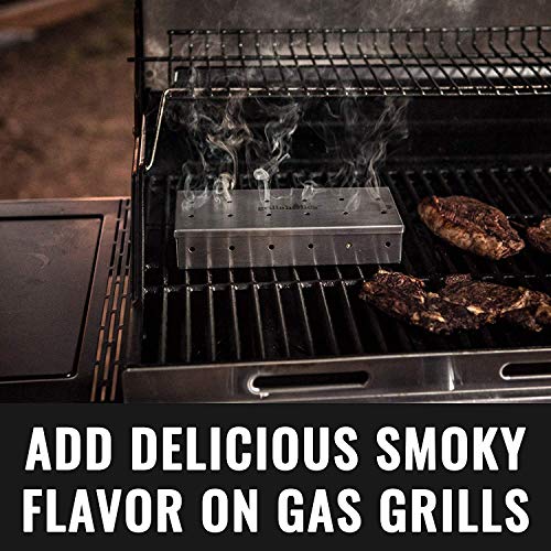 Stainless Steel Wood Chip Smoker Box for Gas & Charcoal Grills