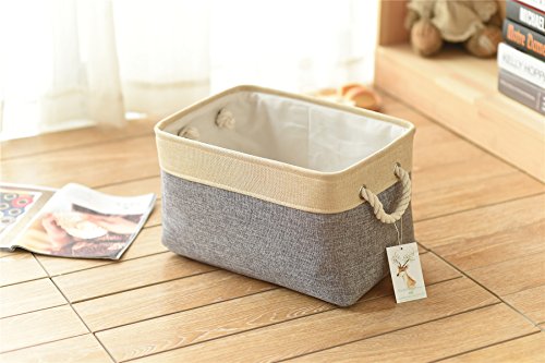 Storage Basket (Gold&Grey / Large - 15.7Lx11.8Wx8.3H)