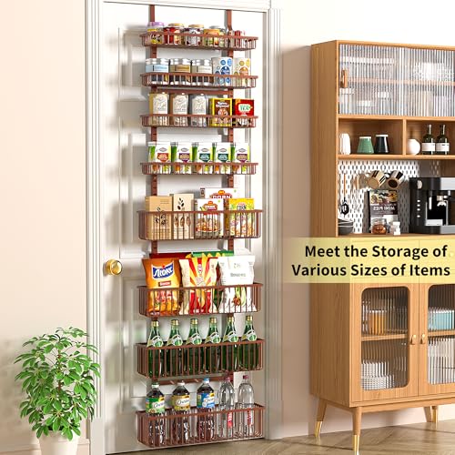 Over The Door Pantry Organizer (Brown / 8-Tier)