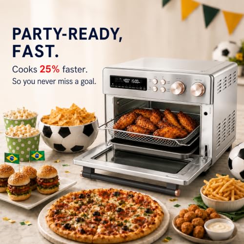 Infrared Heating 26.3 QT Air Fryer Toaster Oven (Brushed Stainless Steel Finish)