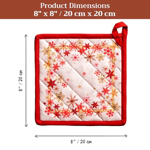 Pot Holders 100% Cotton Potholders (082 - Crystal Star / 8" x 8" (Pot Holder Pack of 1))