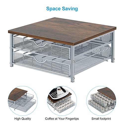 Coffee Pod Holder for Counter (Silver)
