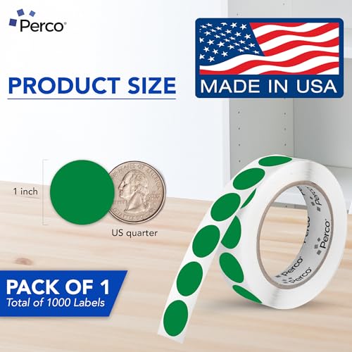 Green Round Circle Dot Sticker 1 (Green - Dark / 1 Inch)