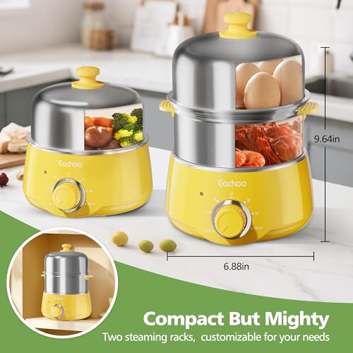 Hard Boiled Egg Cooker (Retro Yellow / 2-Tier)
