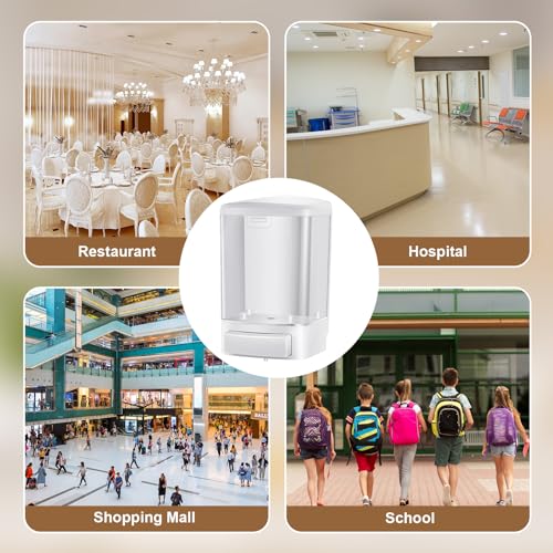 2 Pcs Wall Mounted Soap Dispenser (White / 33.8 oz 1000 ml)