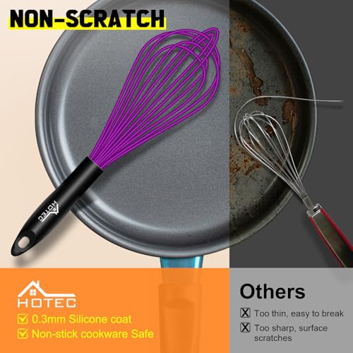 4 Pieces Silicone Whisks Set (Purple)