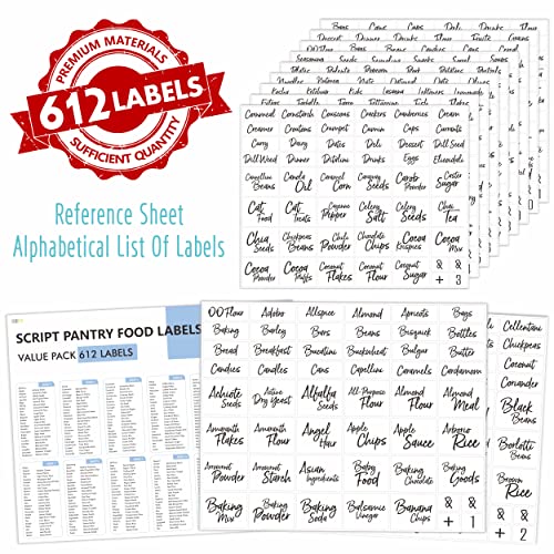 612 Script Pantry Food Labels