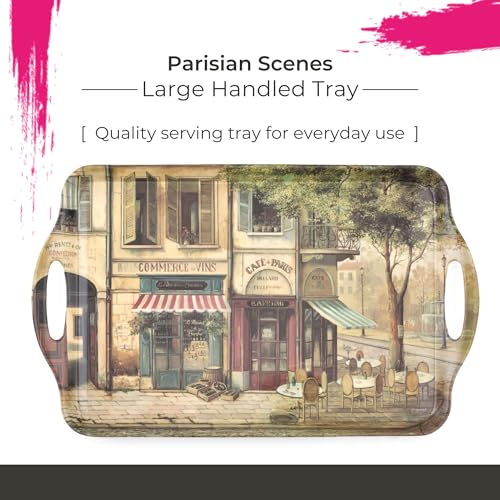 Parisian Scenes Melamine Rectangular Serving Tray (18.9" x 11.6" / Parisian Scenes)