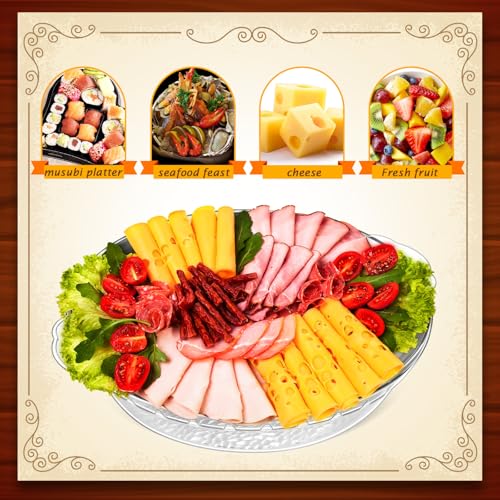 1 Set 11.8" Chilled Serving Tray Compartments for Parties (Natural)