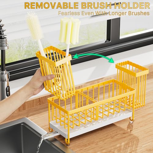 Sponge Holder for Kitchen Sink (Yellow - 9.25″)