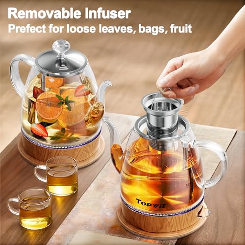 1L Glass Electric Kettle (Wood / 1.1 Quarts)