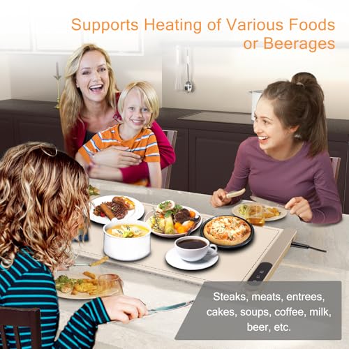 Roll Up Silicone Graphene Electric Food Warming Tray (Beige-graphene)