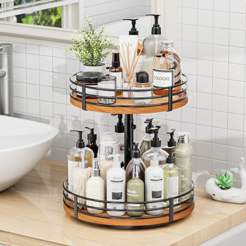 Lazy Susan Turntable Organizer Adjustable (12 inch 2 Tier)