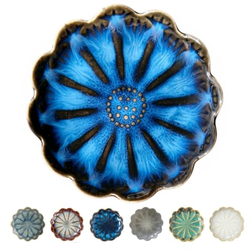 Ceramic Spoon Rest for Stove Top (Retro, Royal Blue)