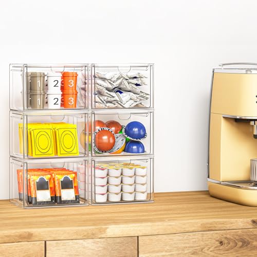 6 Pack Stackable Acrylic Storage Drawers (6 Small)