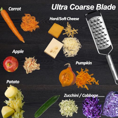 Ultra Coarse Grater & Hand Held Cheese Grater for Kitchen (Ultra Coarse)