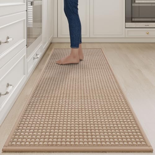 Long Kitchen Runner Rugs Kitchen Mat Non Slip Washable Brown 24"x71" (2 Sq Ft)