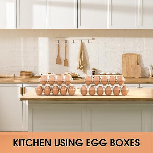 100 Pack Egg Cartons Cheap Bulk 12 Count Plastic Egg Containers 3x4 Grids (100Pack-3x4 Grids)