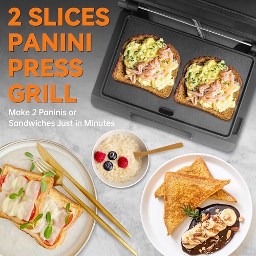 Mini Panini Press Electric Griddle (Steel grey)