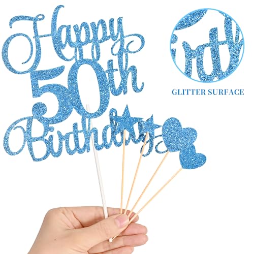50th Birthday Cake Decorations (9 Count)
