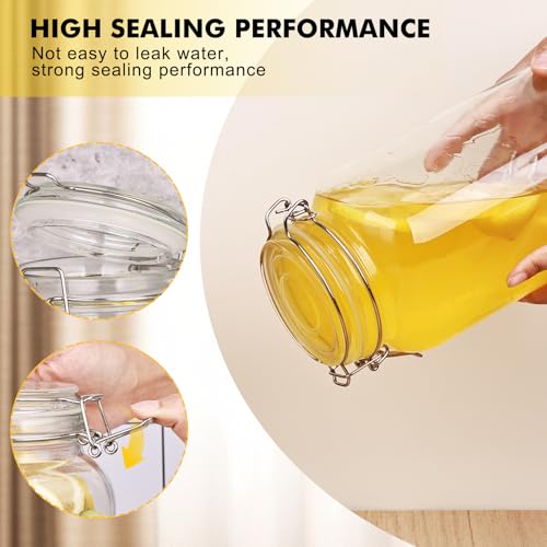 78oz Glass Food Storage Jars with Airtight Clamp Lids
