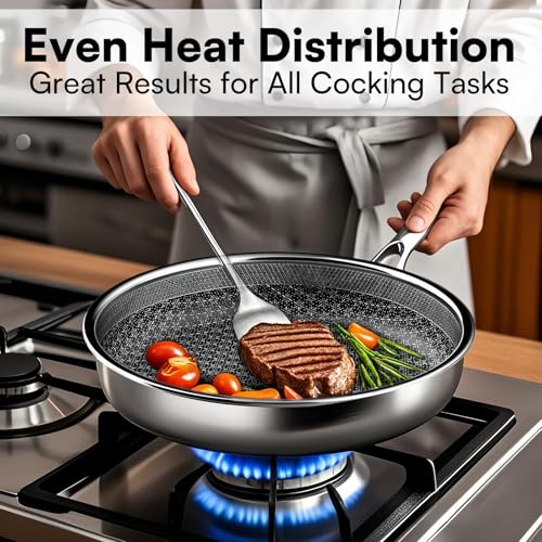 Non Stick Frying Pans with lid (Pan + Lid / 10-inch)