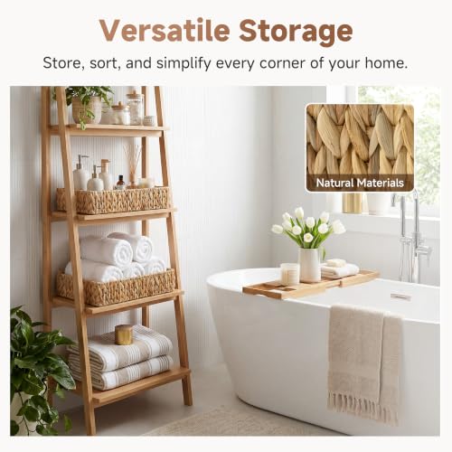 Large Bathroom Baskets (Natural(Water Hyacinth) / 15 ¾"L x 11 ¼"W x 3 ½"H)