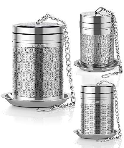 2+1）Pack 304 Steel Fine Mesh Tea Infusers for Loose Leaf Tea (Mixed-Size / 3 Pack)