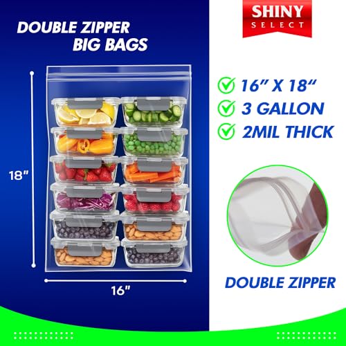 12 Count Double Zipper Jumbo Bags (12 Count 2 Mill)
