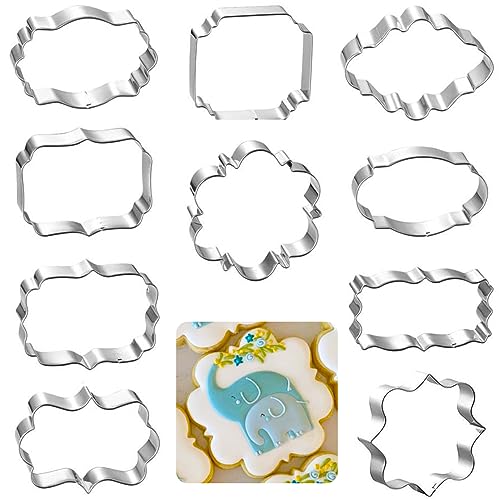 Frame Cookie Cutters 10pcs Stainless Steel Plaque Cookie Cutter Difference Shapes