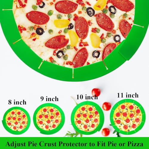 Adjustable Pie Crust Shields Baking Protectors (Green-1pcs)