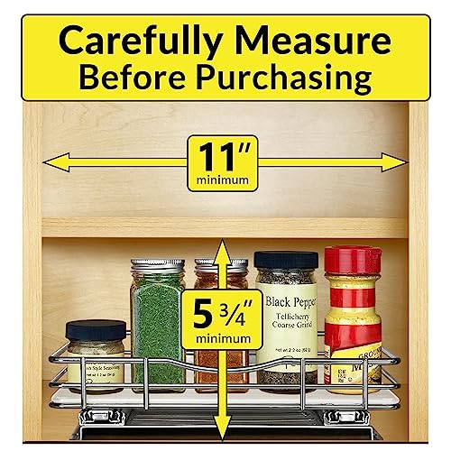 Pull Out Spice Organization for Cabinets (Chrome / 10-1/4" - 1 Tier)