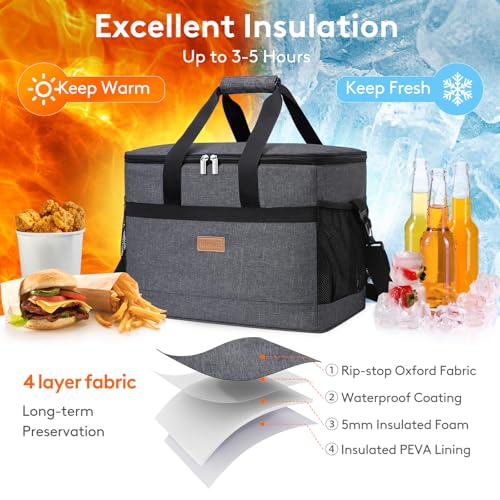 Cooler Bag 50 Cans Collapsible (50-Can(30L) / Dark Gray)