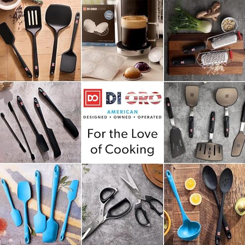 DI ORO Silicone Cooking Spoons (Blue)