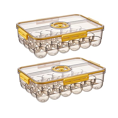 Egg Holder 24 Container With Lids for Timer 2 pack (2 Count)