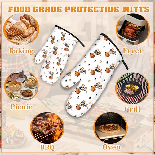 Cute Dachshund Dog Oven Mitts and Pot Holders (4 Count)