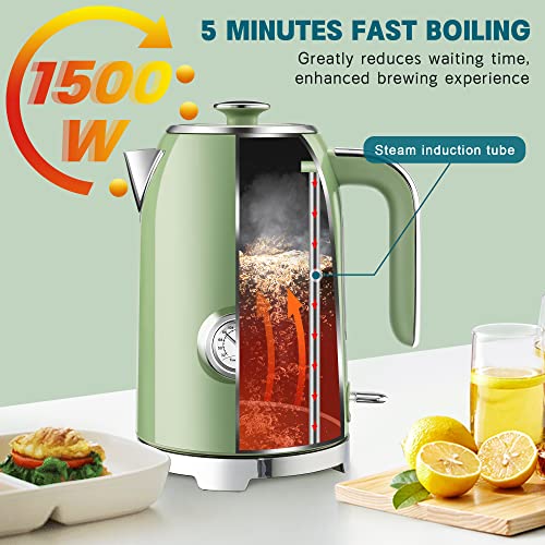 57oz Electric Kettle with Thermometer (Retro Green)