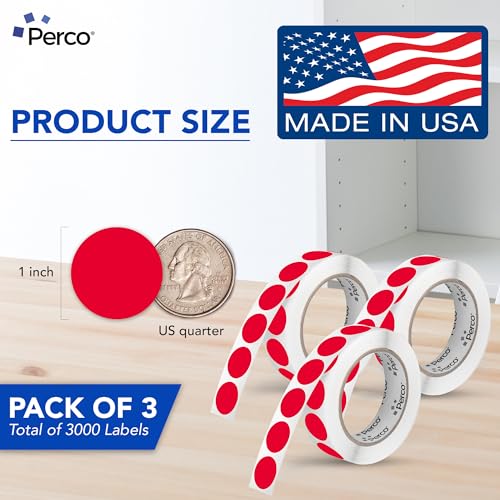 Red Perforated Round Circle Dot Sticker 1 (Red / 1 Inch)