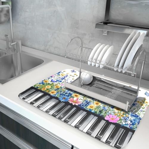 Wild Flowers Kitchen Drying Mat (Wild Flowers 2 / 24" x 18")